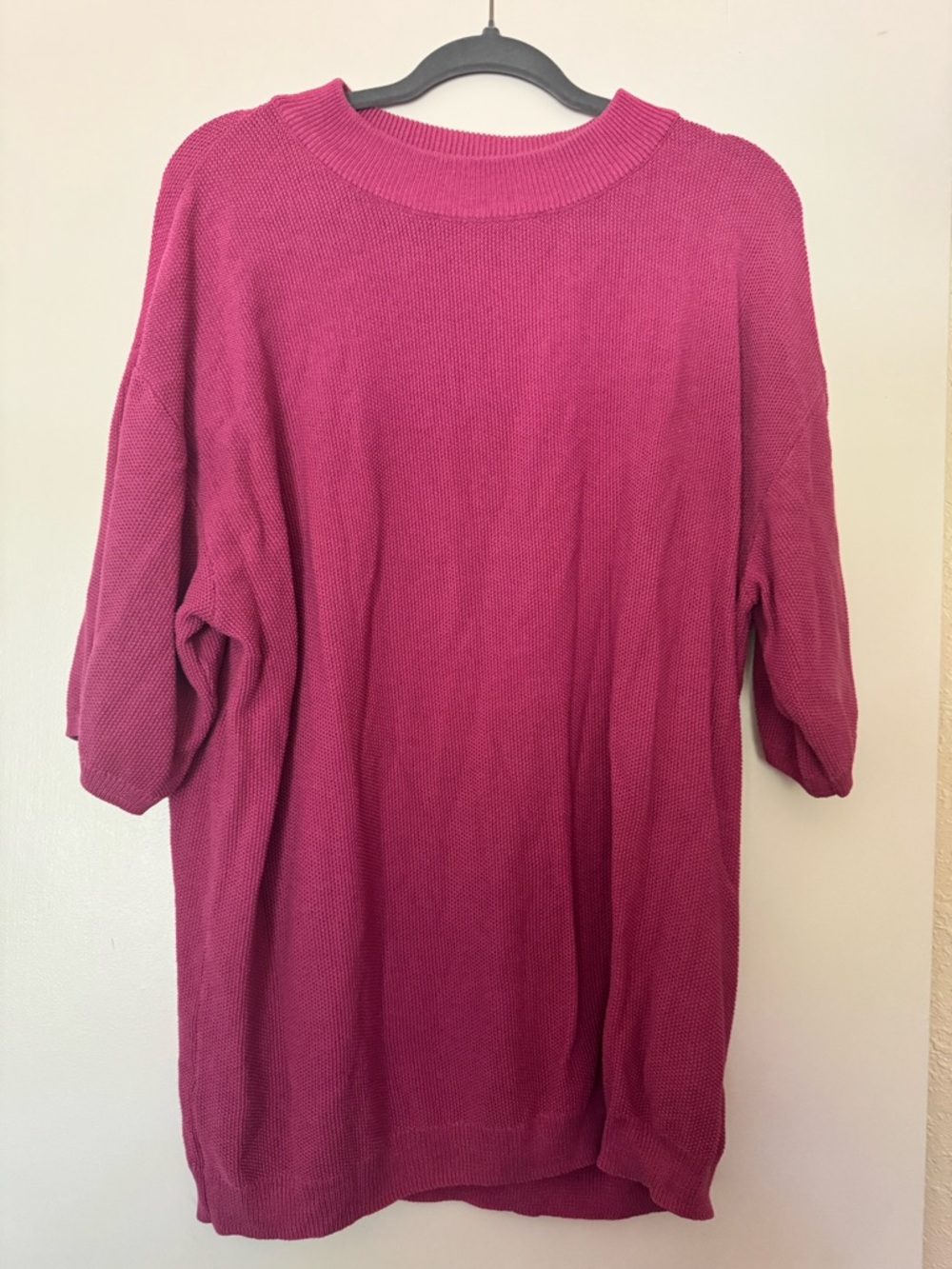 Free People Beach Boxy Textured Sweater Tunic | Med